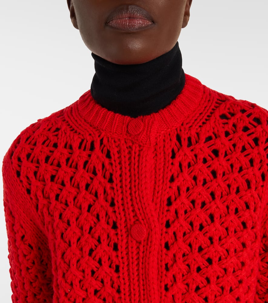 Open-knit wool cardigan