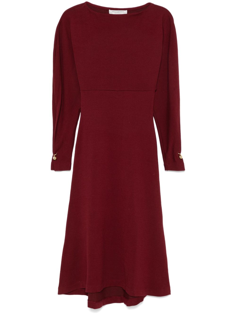 Fine-knit midi dress - Red