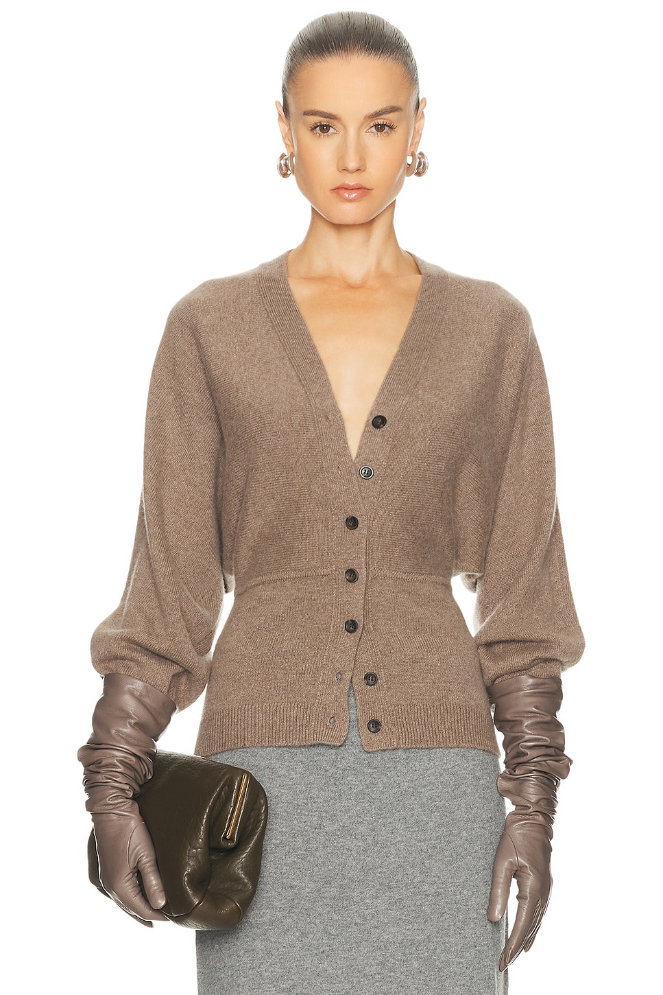 SRG Lieigh Cashmere Dolman Cardigan in Grey. L. Also in XS, S