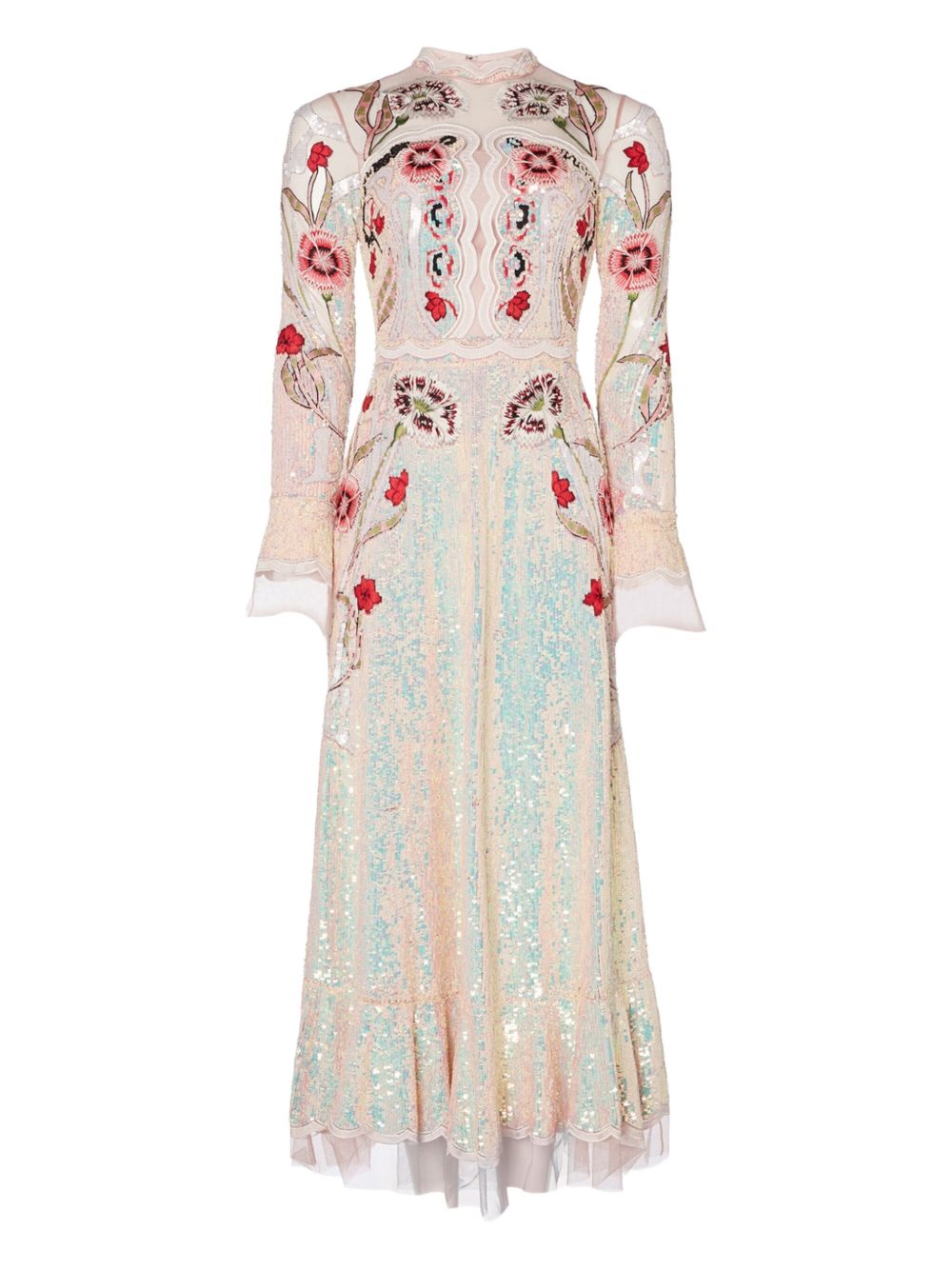 Remi sequin-embellished midi dress - Neutrals