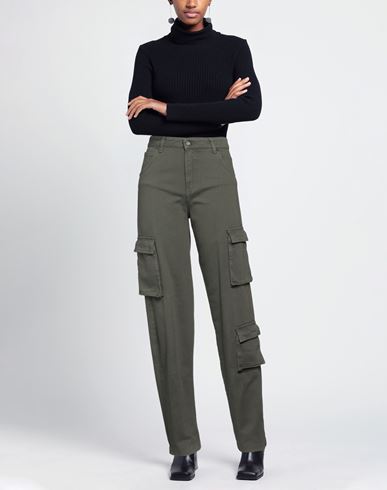 Woman Pants Military green Size 4 Cotton