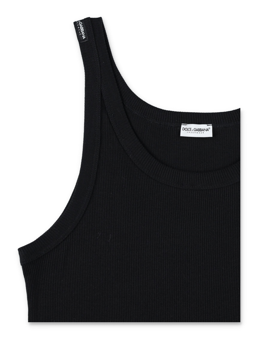 Dolce & Gabbana Black Cotton Marcello Tank Top