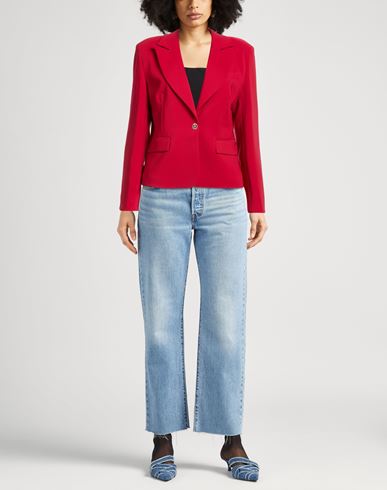 Woman Blazer Red Size M Polyester, Elastane