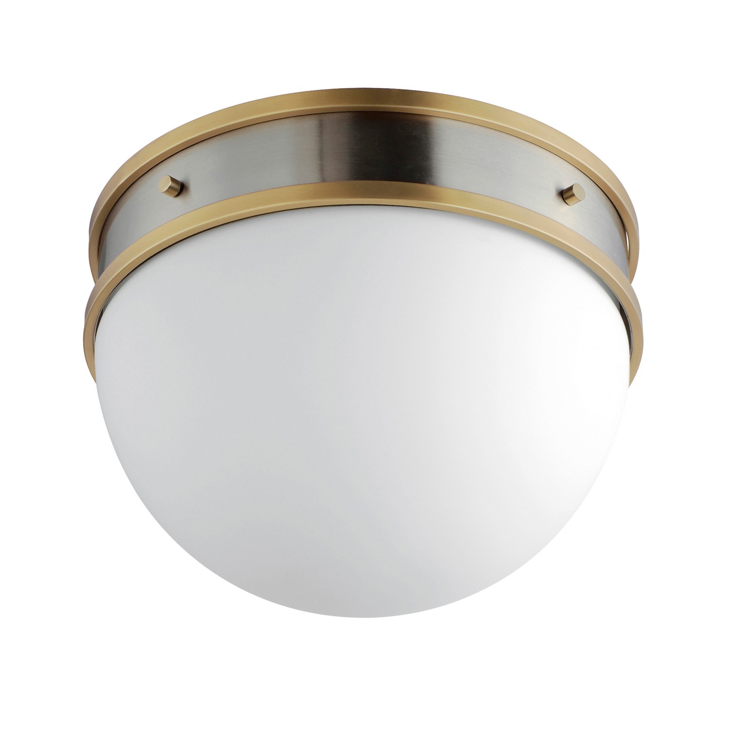 Satin Nickel Satin Brass One Light Flush Mount from the Duke Collection