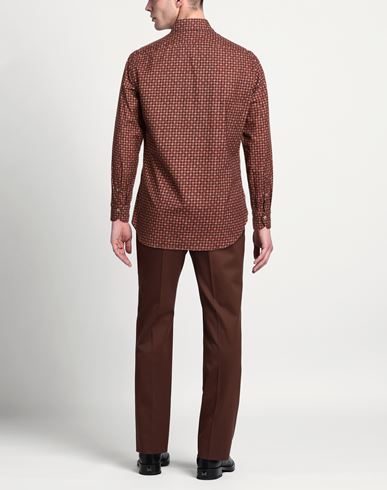 Man Shirt Chocolate brown Size 16 Cotton