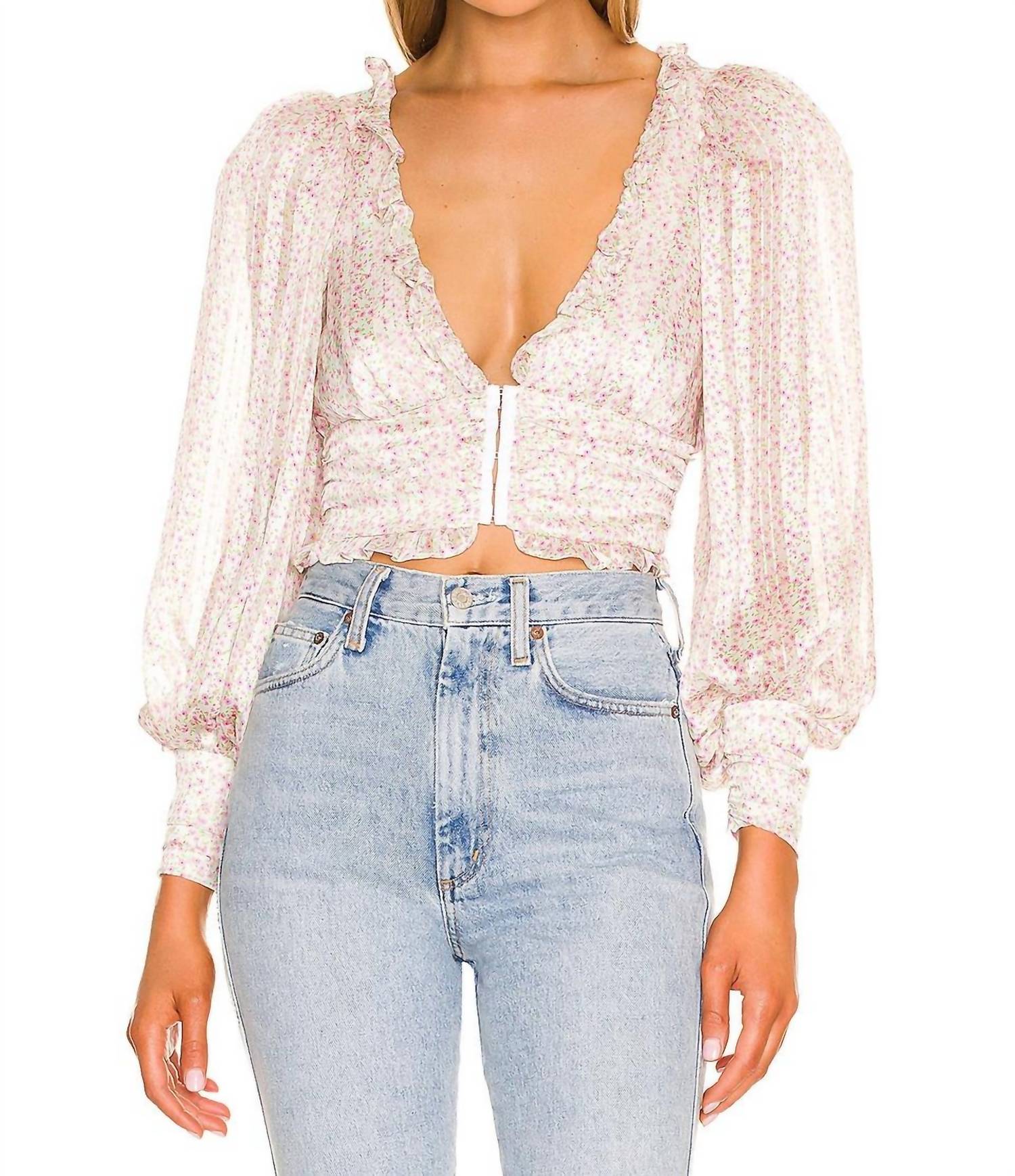Natalie Crop Top In Ivory