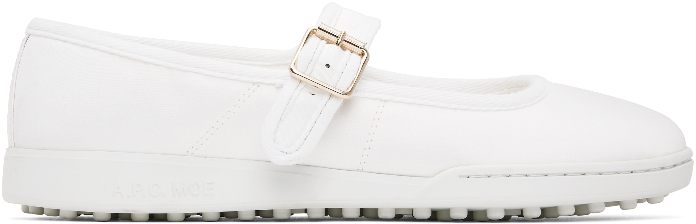 A. P.C. White Moe Mary Jane Ballerina Flats