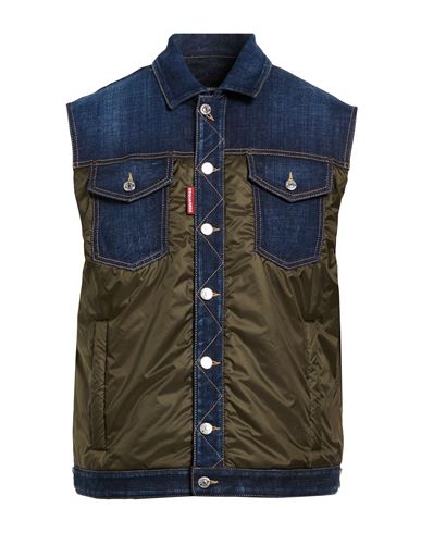 Man Vest Military green Size 36 Cotton, Elastane, Polyester