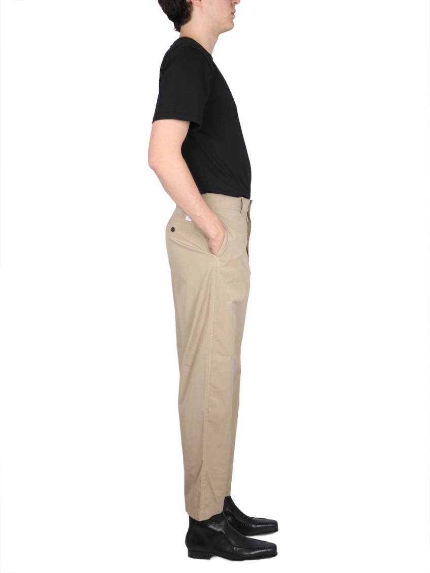 Beige Flat Front Pants
