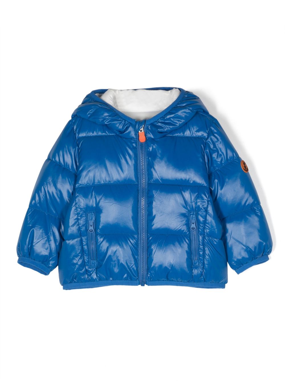Logo-patch padded jacket - Blue