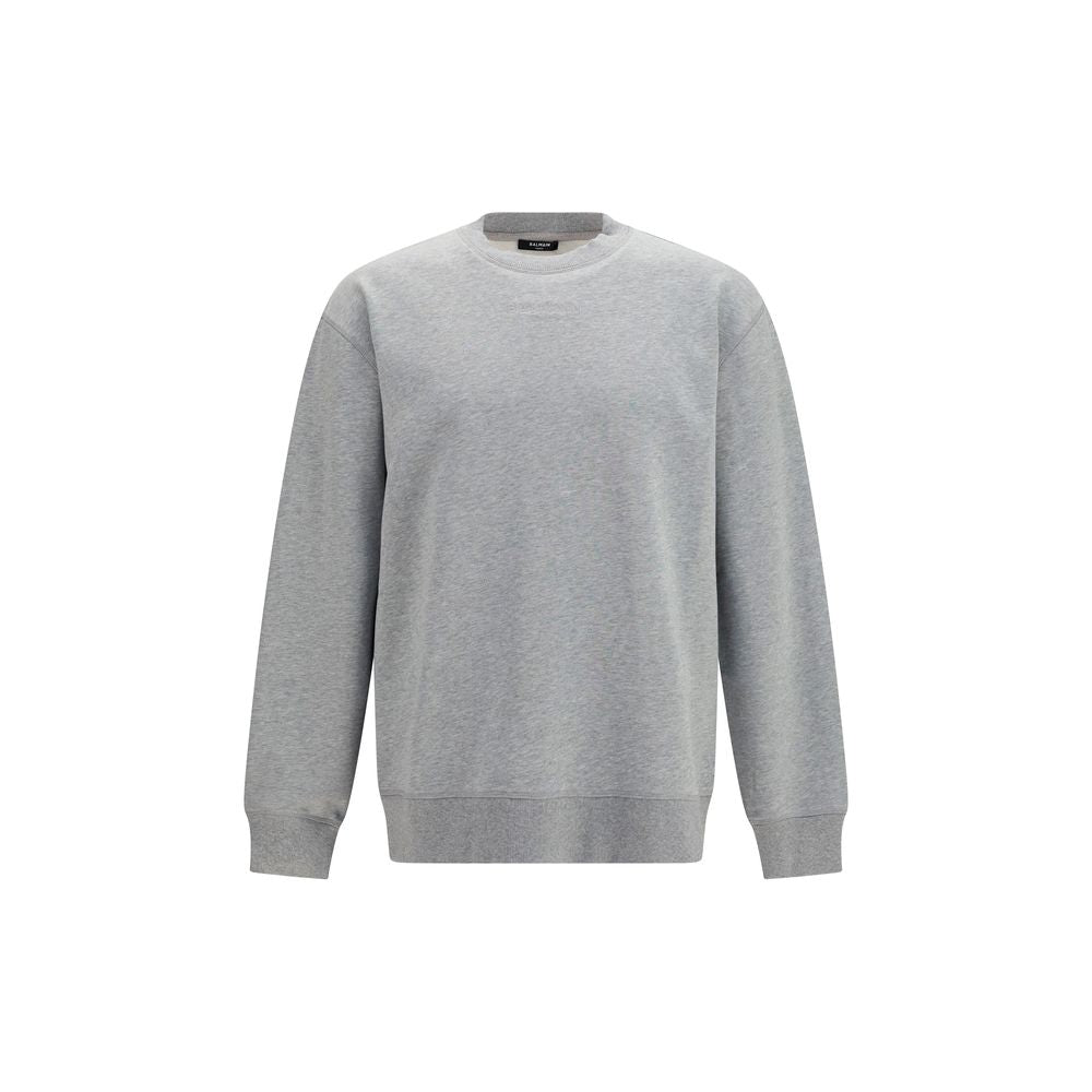 Embroidered Logo Fleece Sweatshirt — Gray