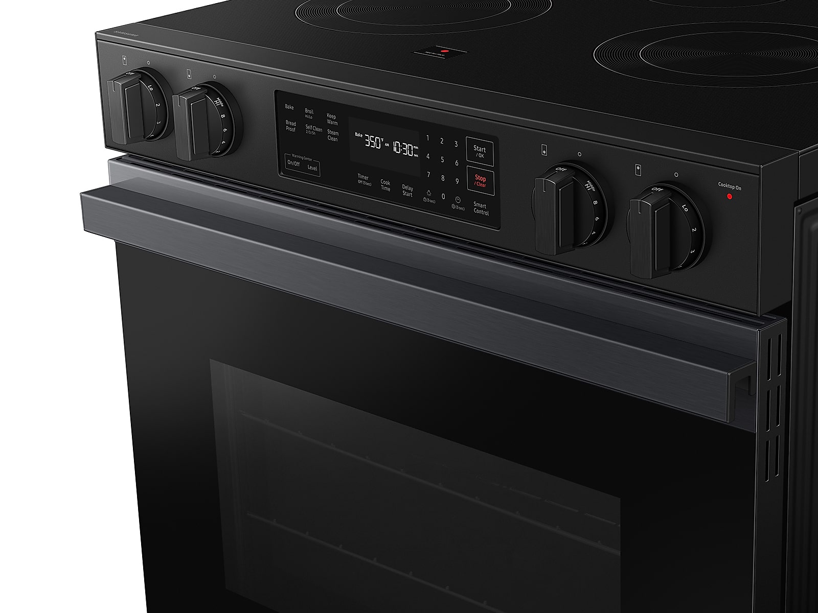 Bespoke 6.3 cu. ft. Smart Slide-In Electric Range with Precision Knobs in Matte Black Steel(NSE6DG8100MTAA)
