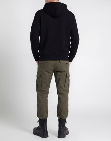 Man Sweatshirt Black Size M Cotton, Polyester