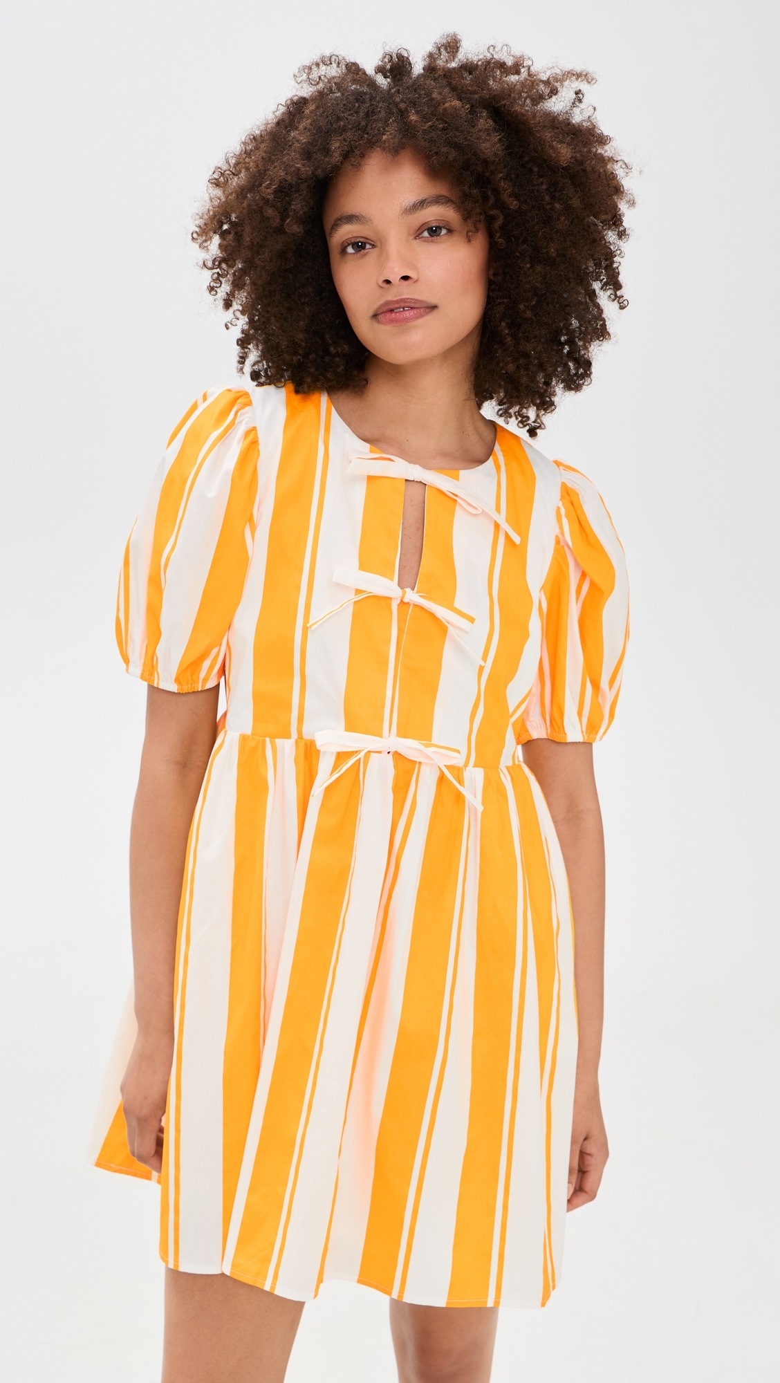 Bold Stripe Mini Dress Yellow/White