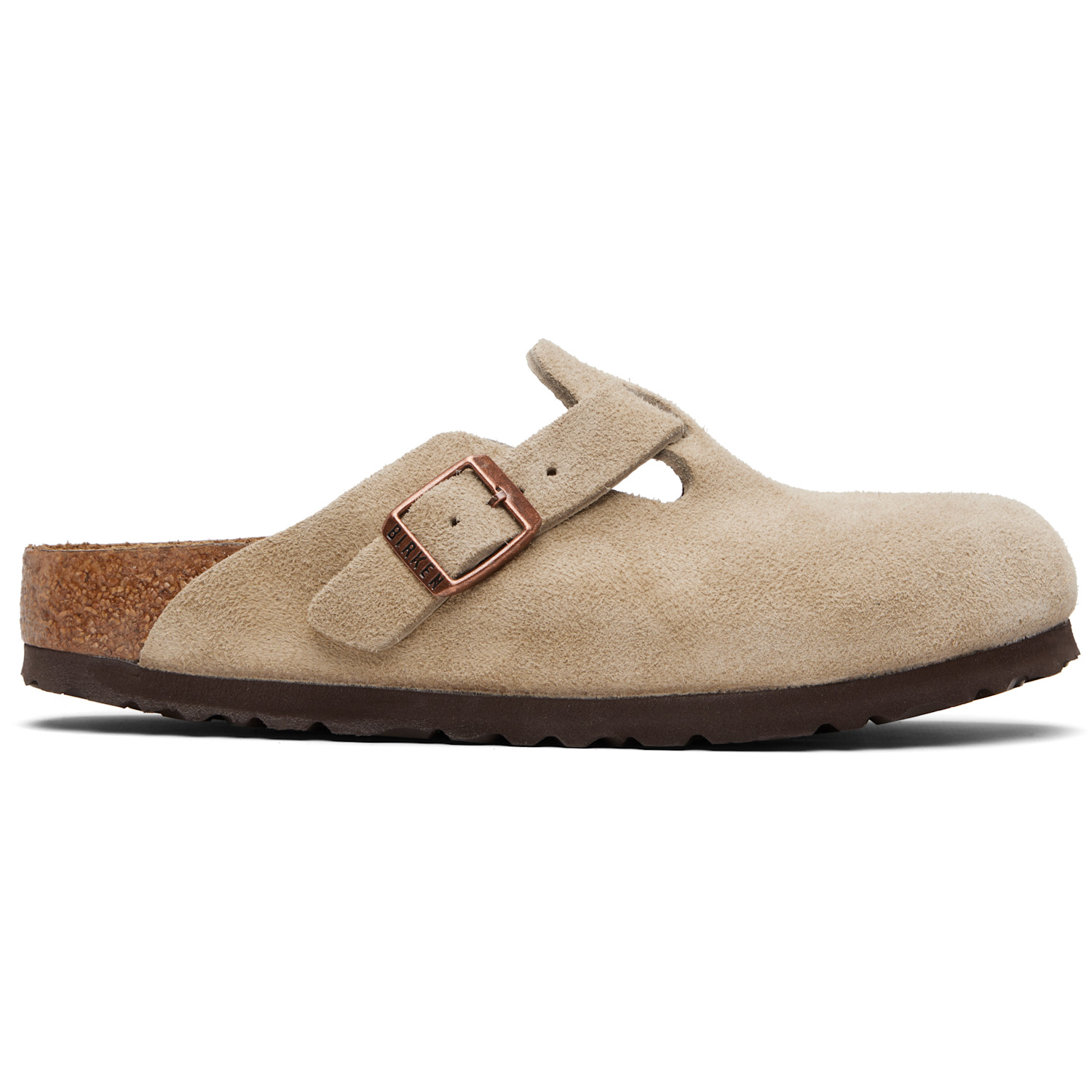 Taupe Regular Boston Soft Footbed Suede Leather Loafers