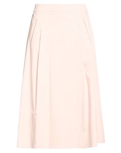 Woman Midi skirt Blush Size 10 Cotton, Elastane