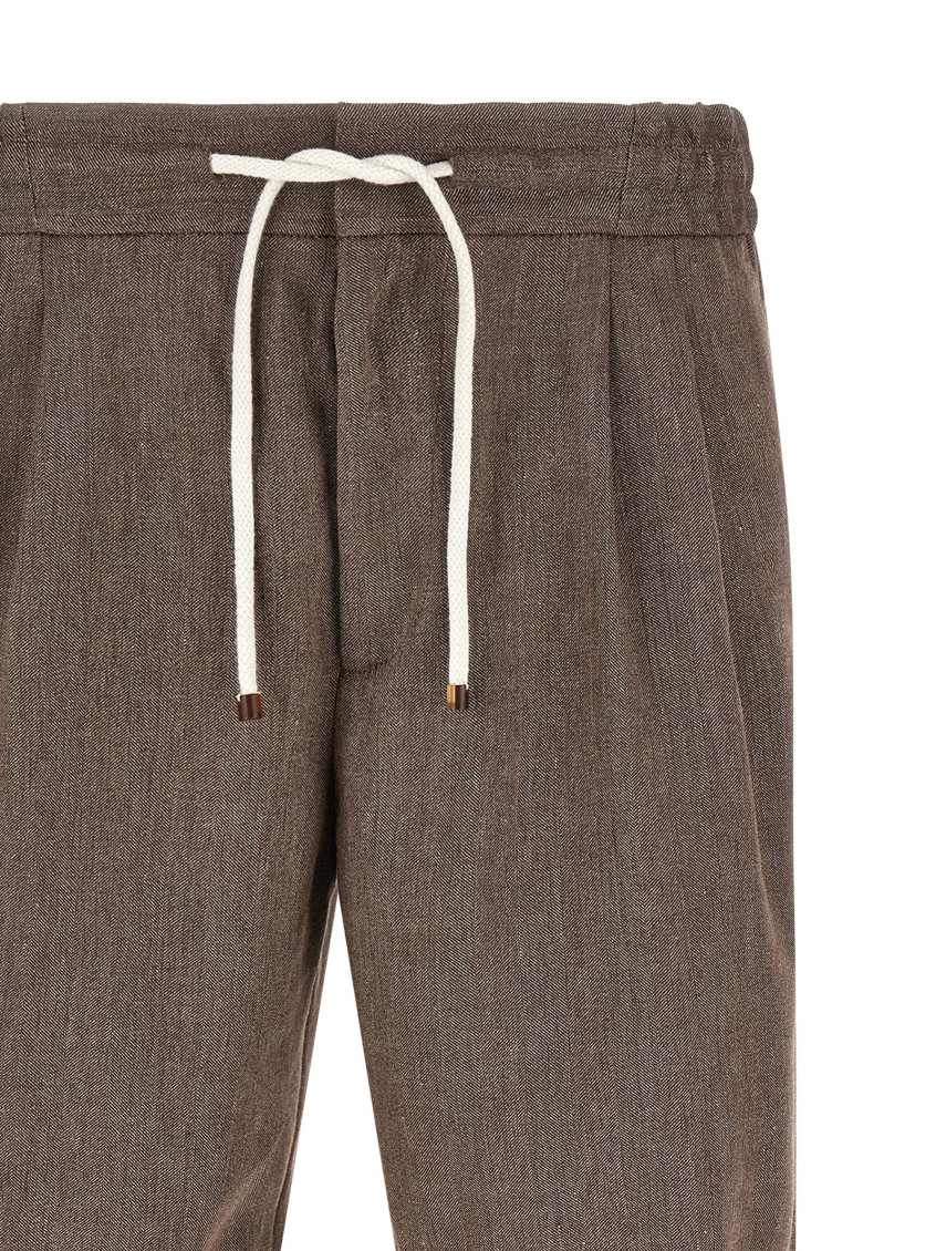 Brunello Cucinelli - chevron linen wool blend bermuda short
