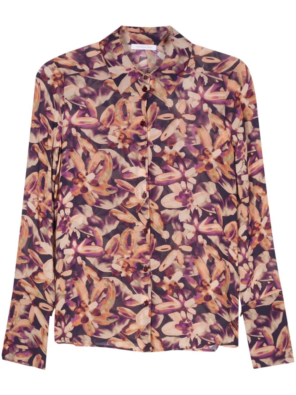 Floral crepe shirt - Purple
