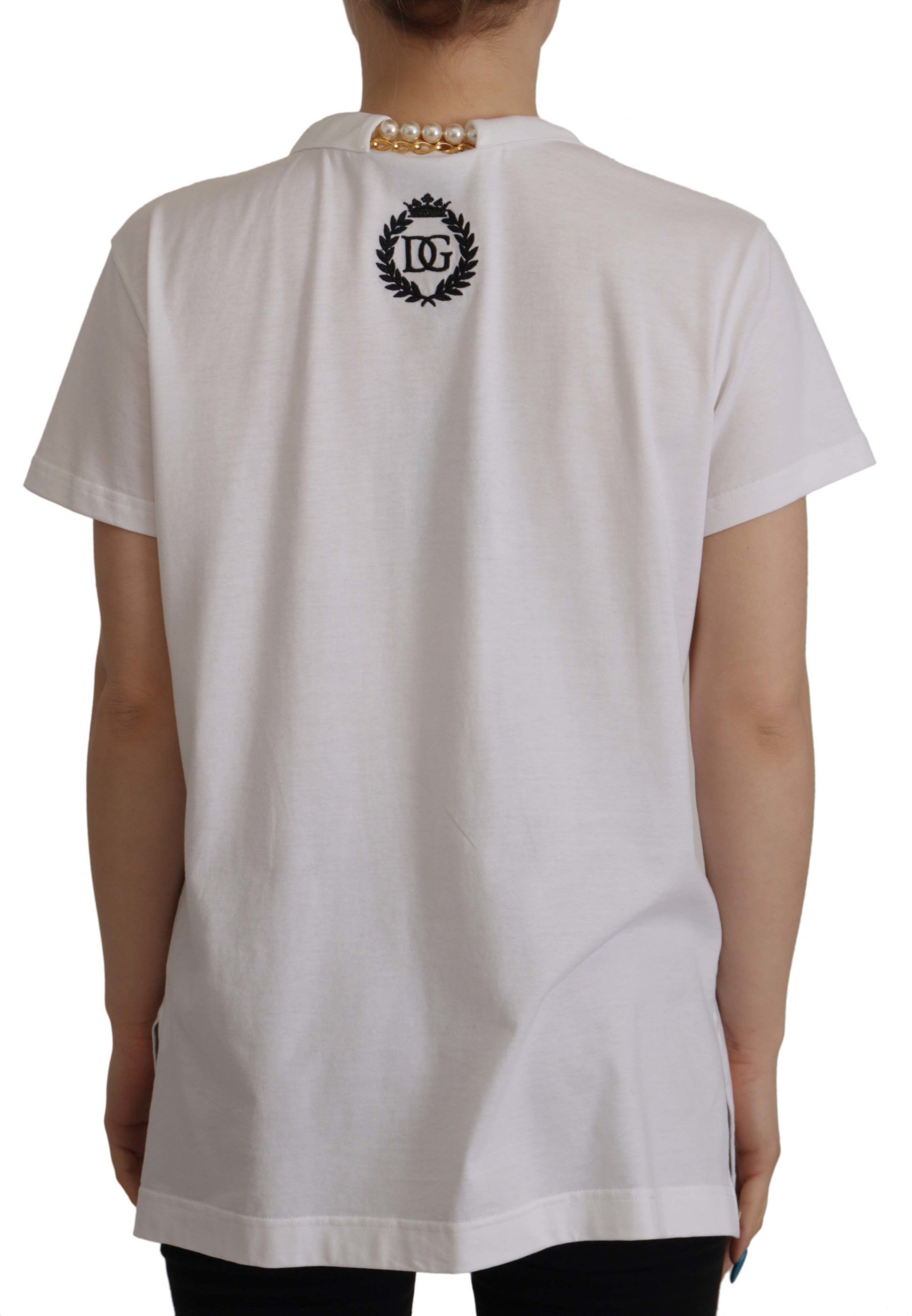 Logo-Embellished Neckline T-Shirt — White