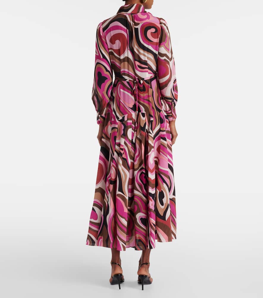 Marigold silk crêpe de chine midi dress