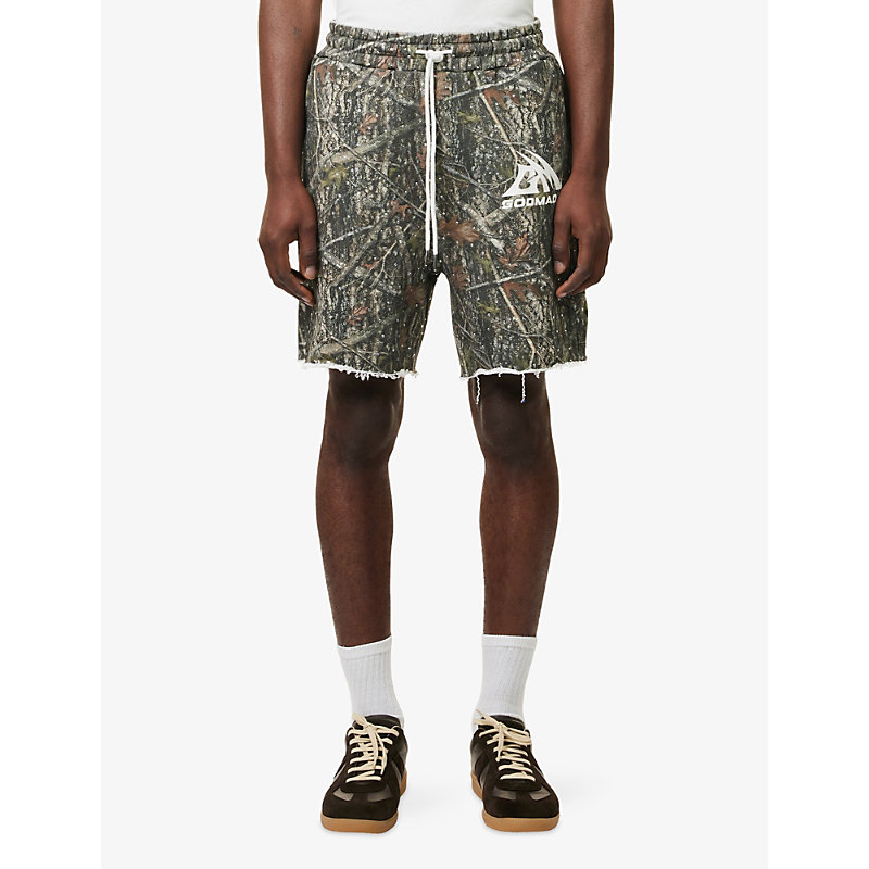Mens Camo Rhinestone Cotton Shorts