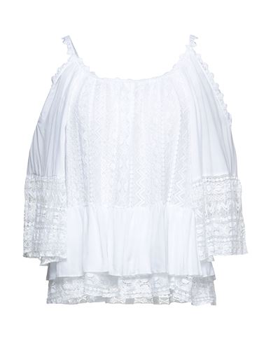 Woman Top White Size S Cotton, Polyamide