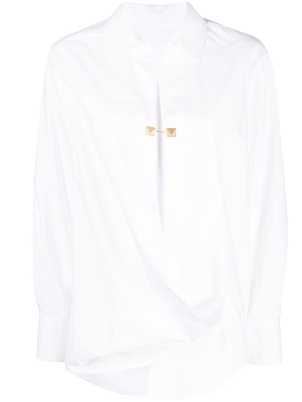 Rockstud-embellished cotton shirt - White
