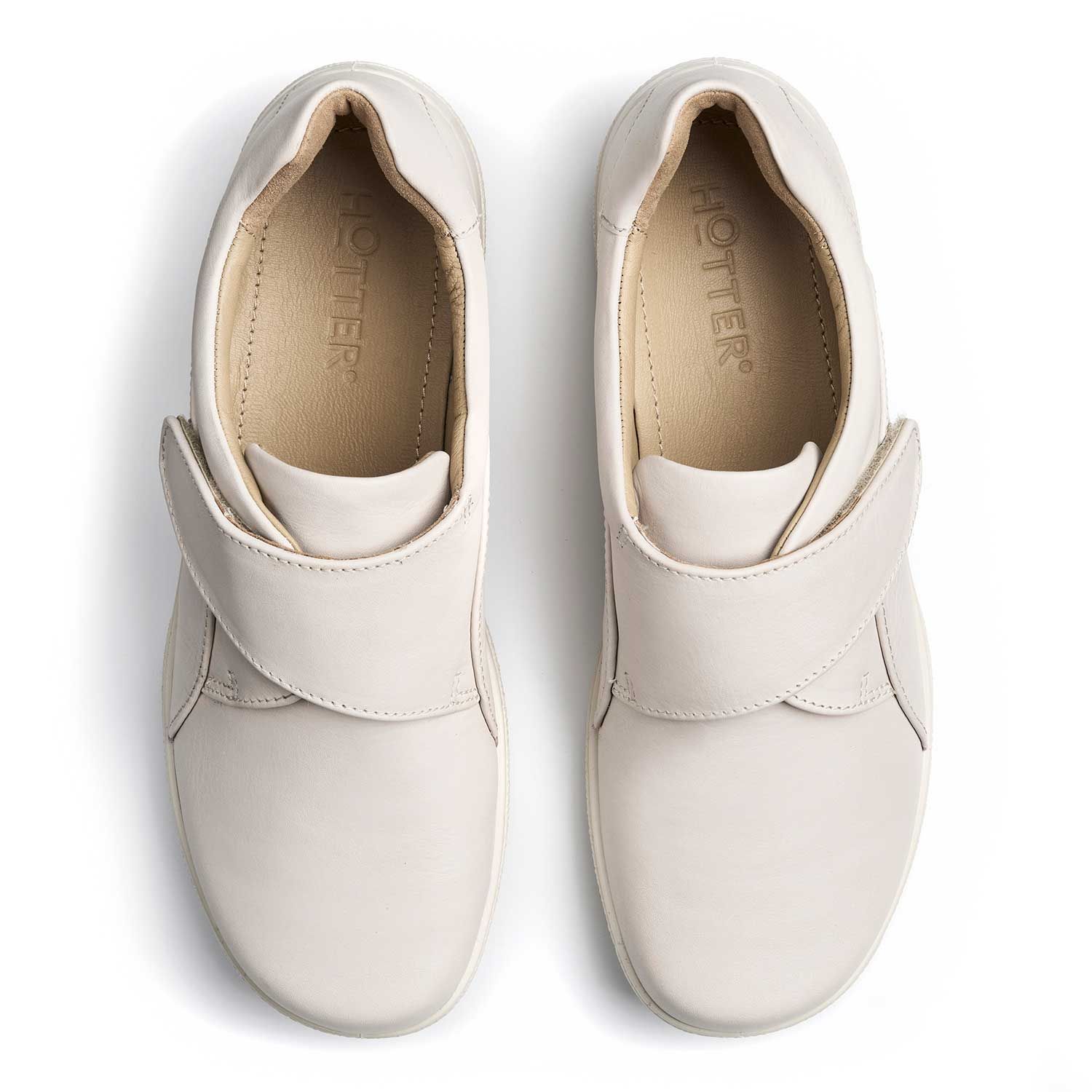 Hotter Women's Wide Fit 'Sugar II' Classic Casual Shoes in Off White