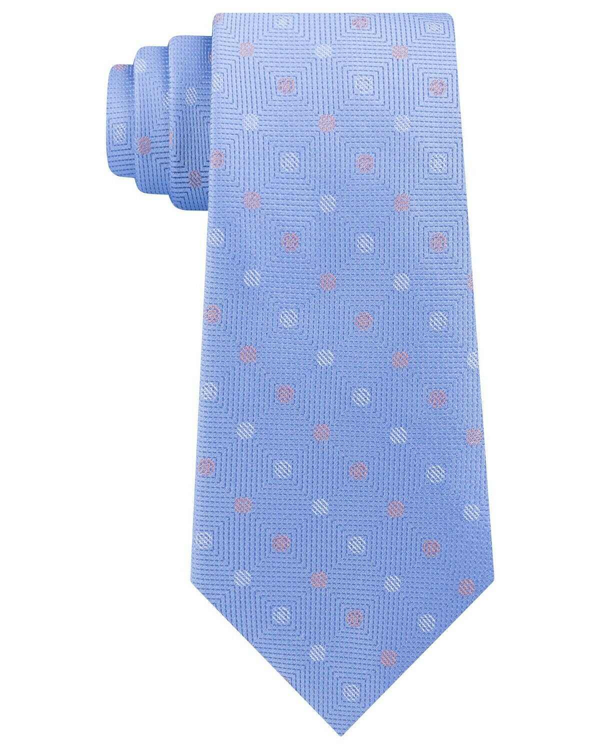 Men's Light Blue Polka Dot 100% Silk Neck Tie Blue Size Regular
