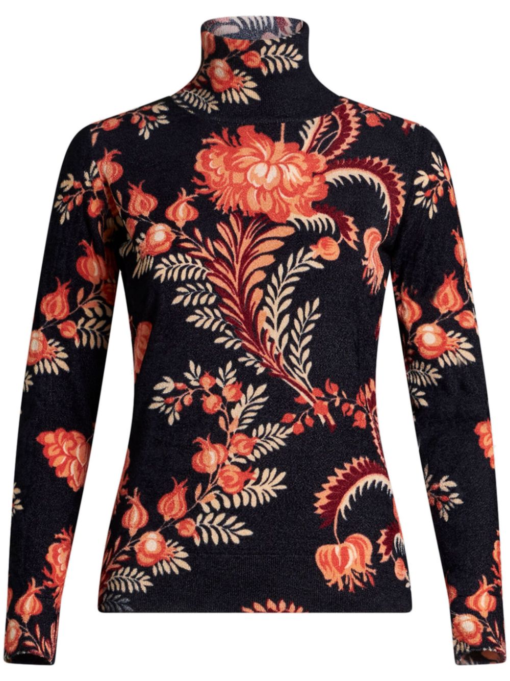 Floral-print jumper - Black
