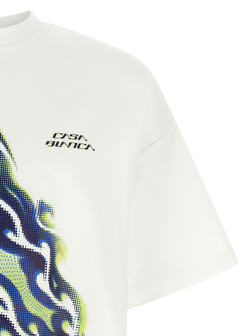 Flaming Tennis Ball T-Shirt White