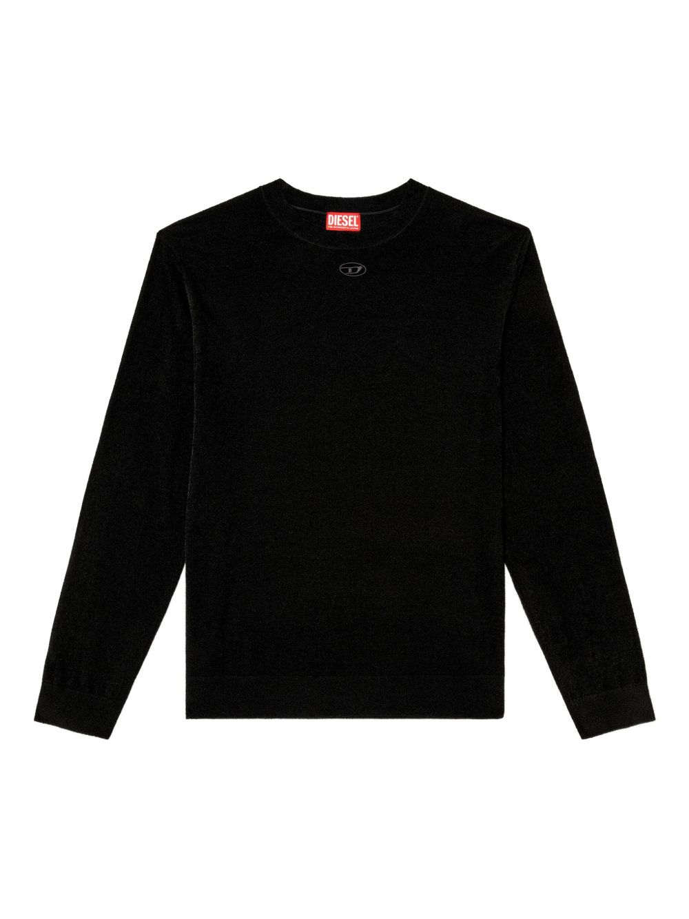 K-Cevro round-neck Oval D logo plaque sweater - Black