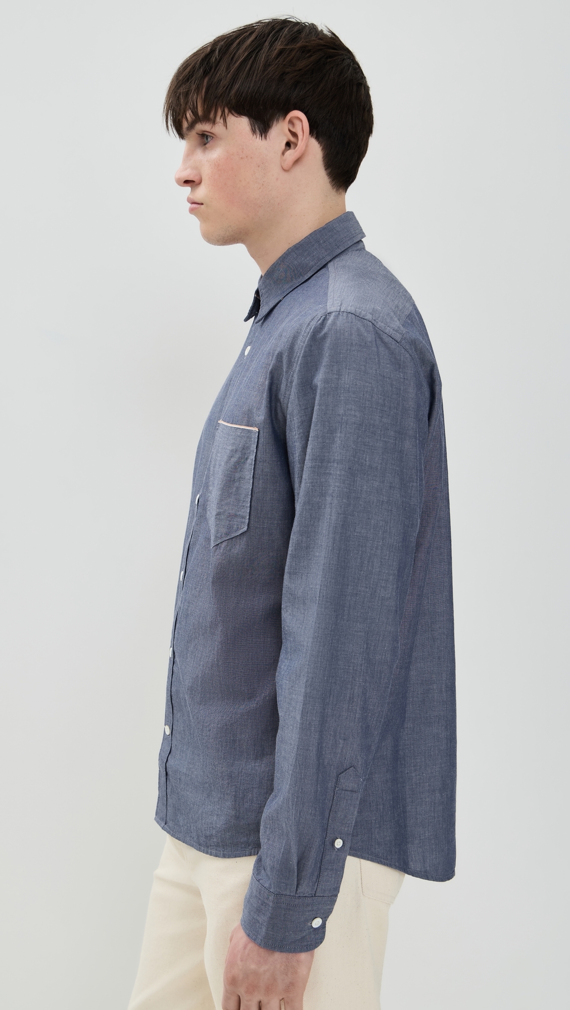 Billy Reid Msl 1-Pocket Shirt Blue