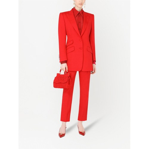 High-waist tailored suit trousers