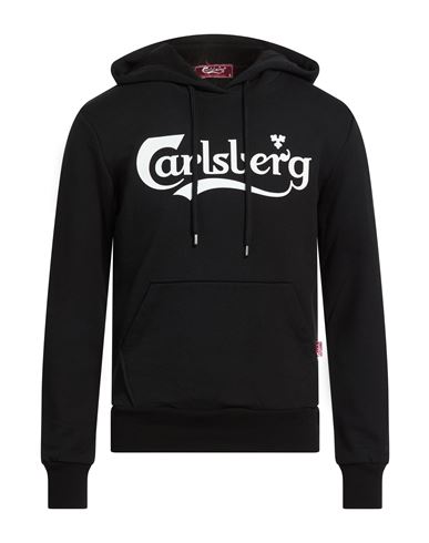 Man Sweatshirt Black Size S Cotton, Elastane
