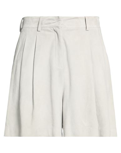 Woman Shorts & Bermuda Shorts Grey Size 4 Leather