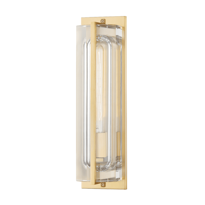 Aged Brass One Light Wall Sconce from the Hawkins Collection