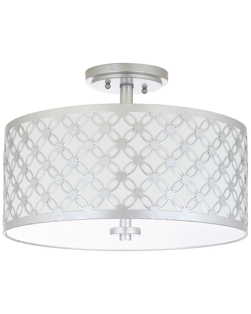 Hutch 3-Light Silver Flush Mount