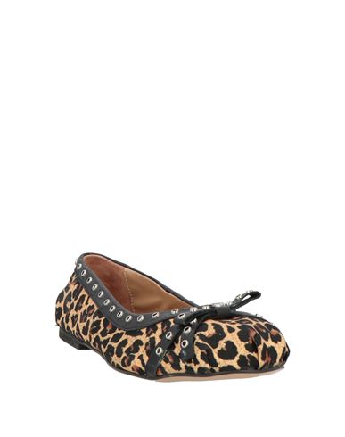 Woman Ballet flats Camel Size 7 Textile fibers, Leather