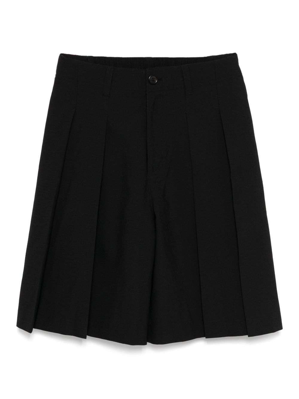 Gather pleats shorts - Black