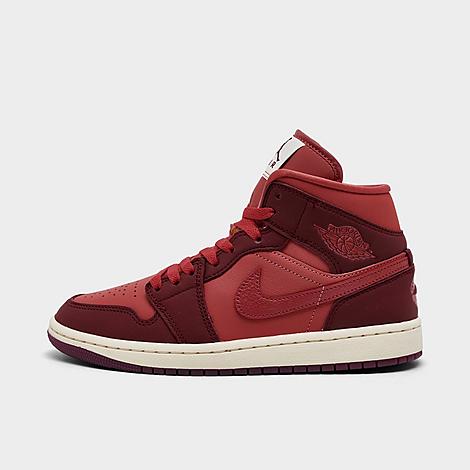 Women's Air 1 Mid SE Casual Shoes in Team Red/Sierra Red-