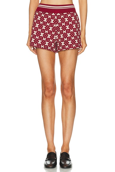 Dries Van Noten Hegga Shorts in Burgundy - Burgundy. S also in