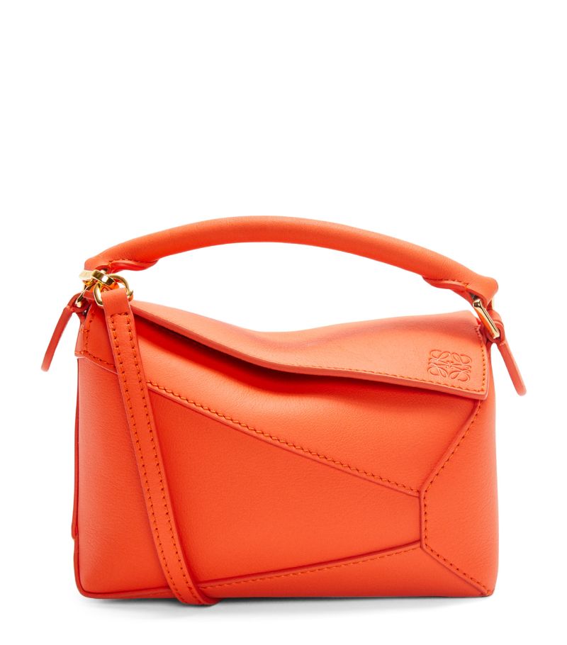 Mini Leather Puzzle Edge Top-Handle Bag