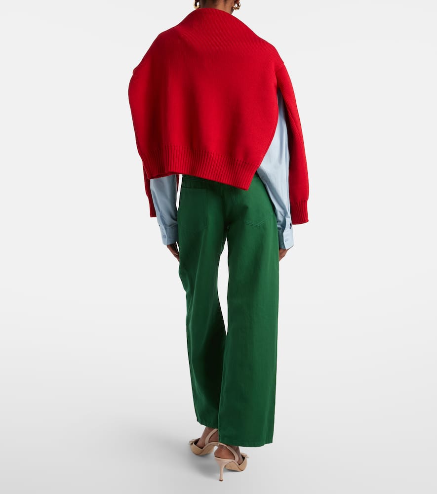 Onorata cotton and linen wide-leg pants