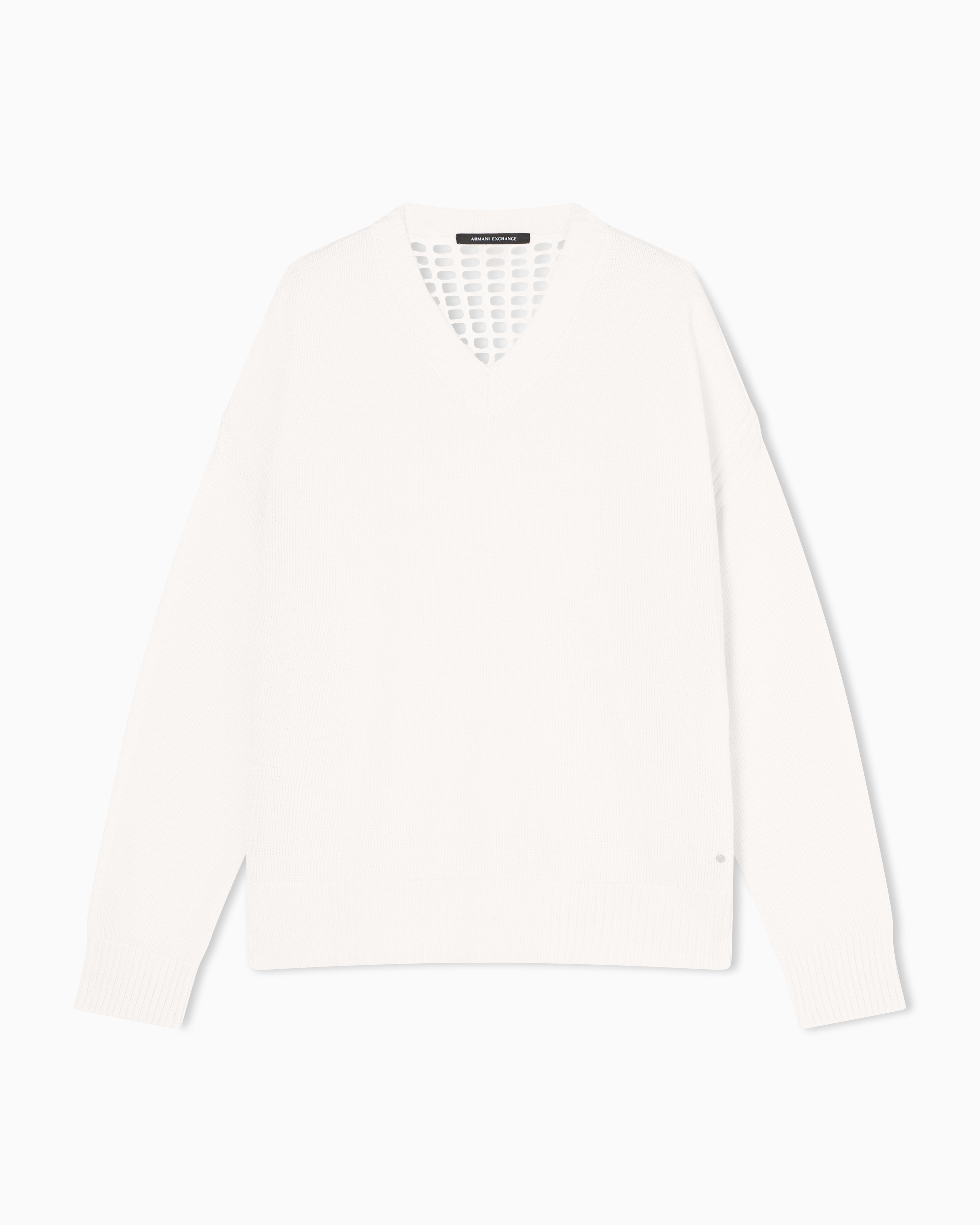 Oversized sweater with perforated back