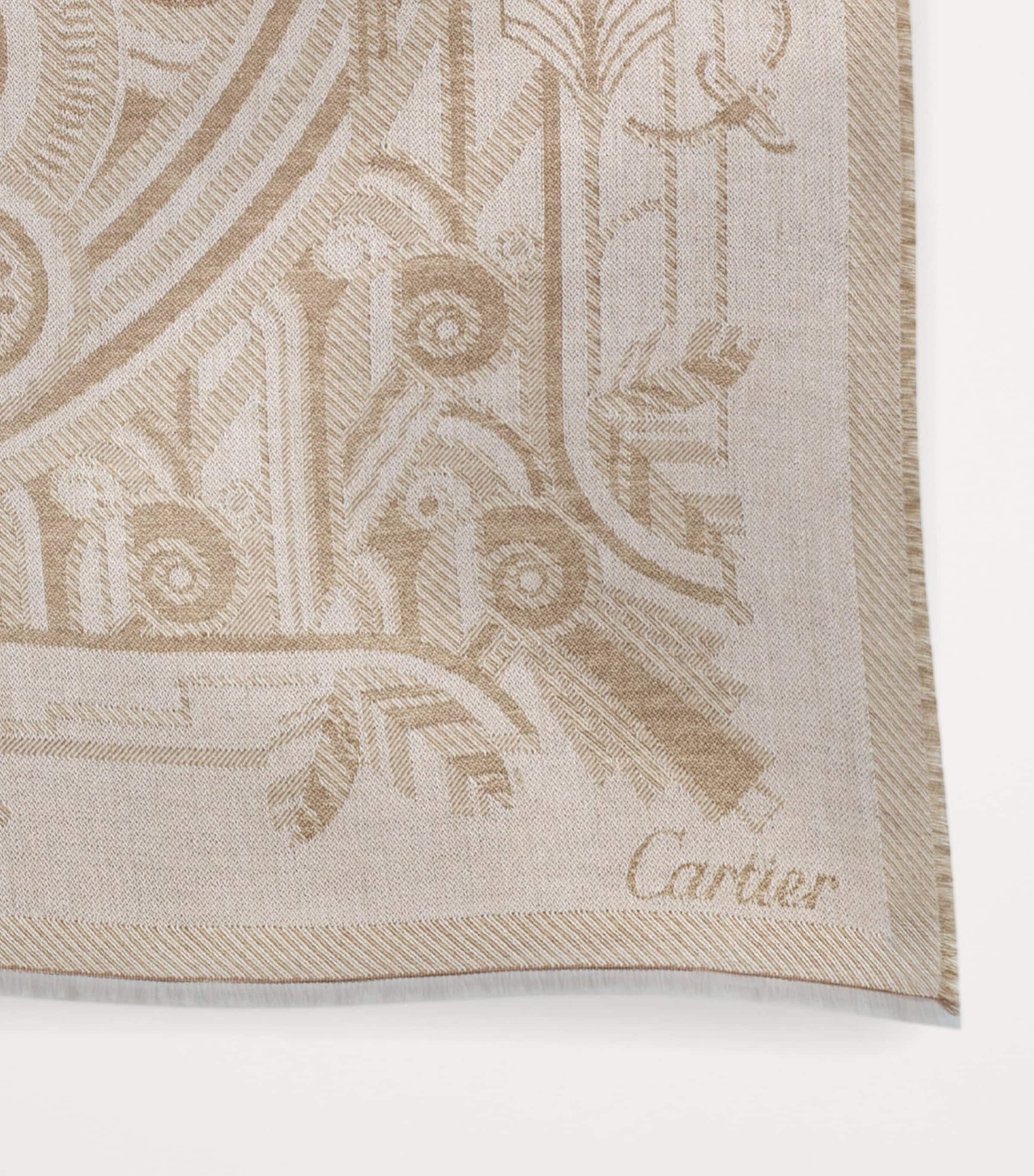 Wool-Cashmere Panthère Art Deco Scarf