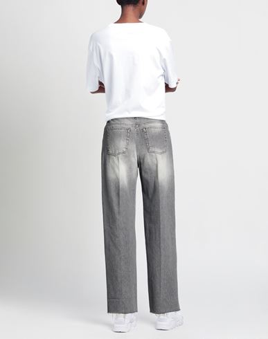 Woman Jeans Grey Size L Cotton, Elastane