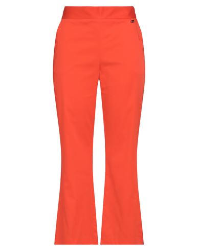 Luckylu Milano Woman Pants Orange Size 8 Cotton, Elastane