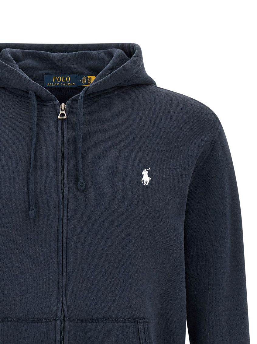 Blue Loopback Cotton Hoodie