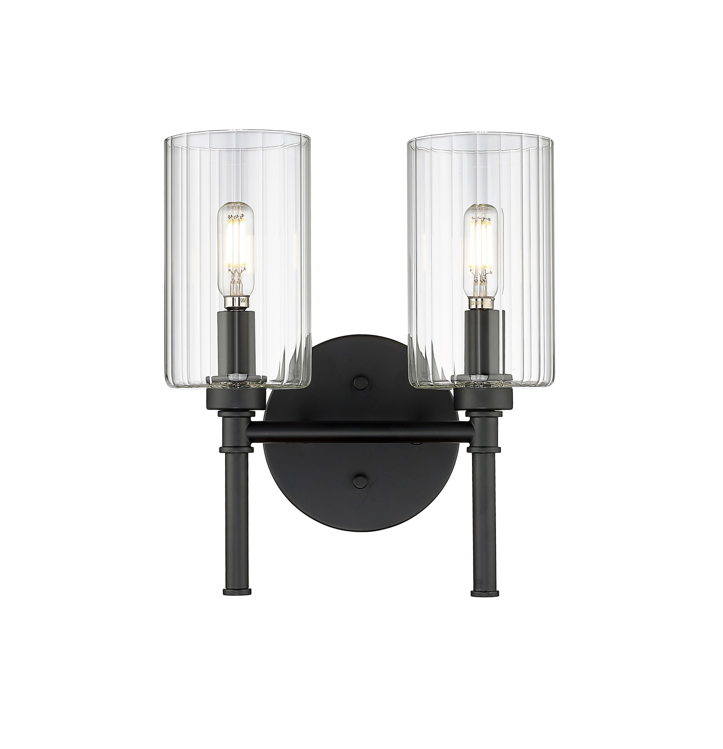Matte Black Bathroom Vanity Light from the Chastine Collection